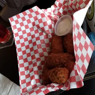 a basket of fried chicken
