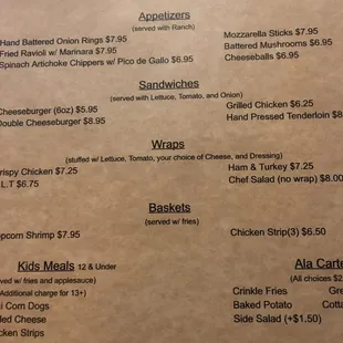 Menu page 2.