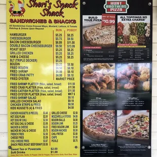 menu and prices