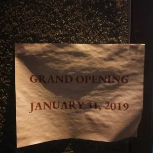 Grand Opening January 31,2019