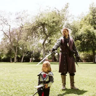 Knighting the birthday boy