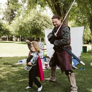 Portraits of two knights ready to take on the world.