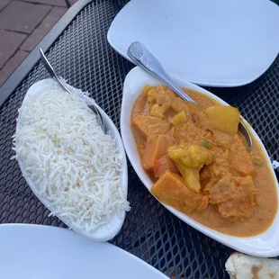 Sweet potato masala with veggies added