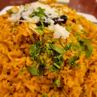 Chicken Biryani , hot. 2nd to the hottest, and it had me sweating a little.