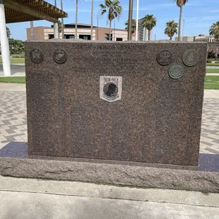 Plaque honoring the Veterans who fought during WWII who were from Corpus Christi and Nueces County