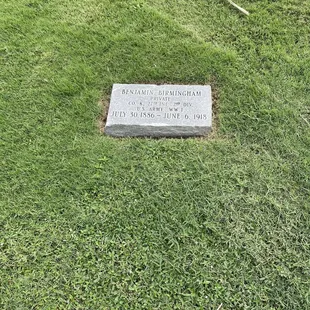 Plaque for Benjamin Birmingham