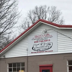 the front of the restaurant