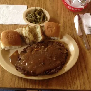 Huge hamburger steak