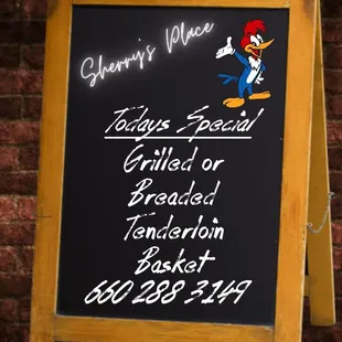 a menu on a chalkboard