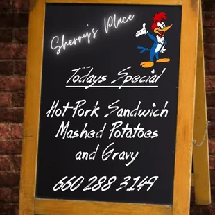 a sign for the restaurant