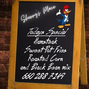 the menu for the restaurant