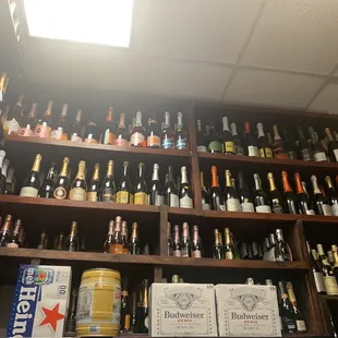 a wall of bottles