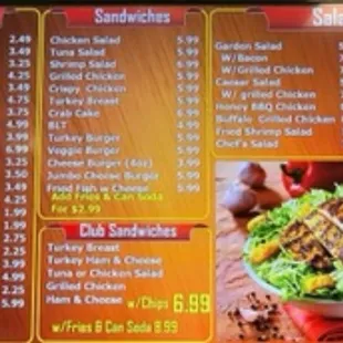 a menu for a restaurant