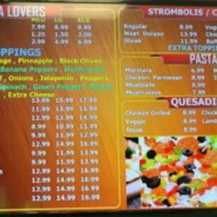 menu