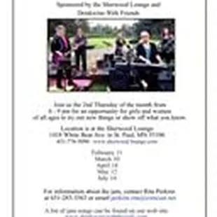 Ladies Jam every 2nd Tuesday thru July, 2016.  Get out those instruments, it&apos;s a blast!