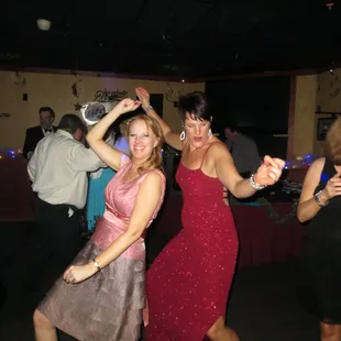 All dressed up for the Xmas party, dancing the night away.  Whoot, whoot!
