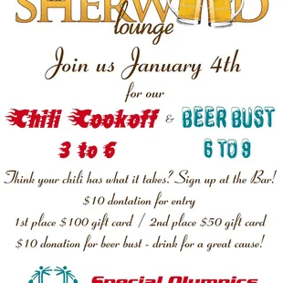 Chili Cookoff each year, benefiting &quot;The Special Olympic&apos;s&quot;