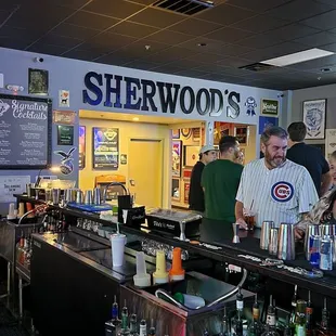 customers at the bar