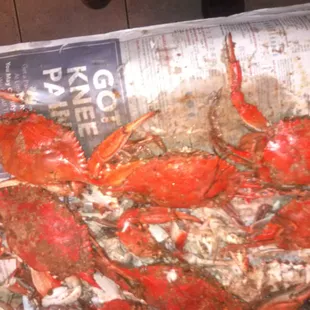100.00 dollars for 2 DOZ. crabs that where suppose to be large and soild said Brian A.