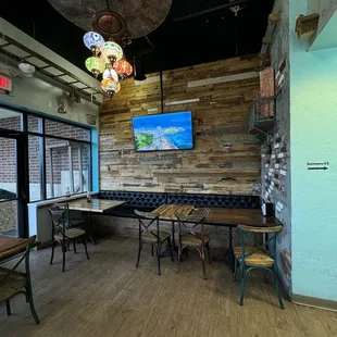 a view of the dining area