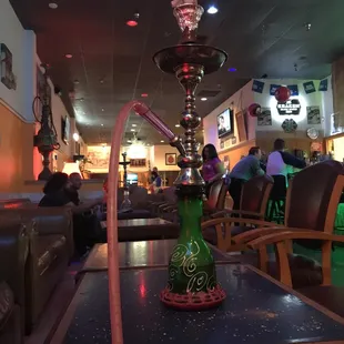 a hook on a table in a restaurant