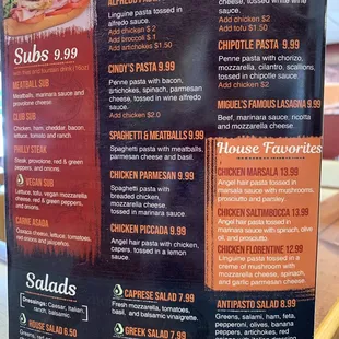 menu
