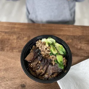 Braised Pork Rice Bowl with Tongue