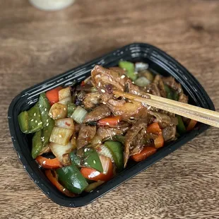 spicy friend pork intestine