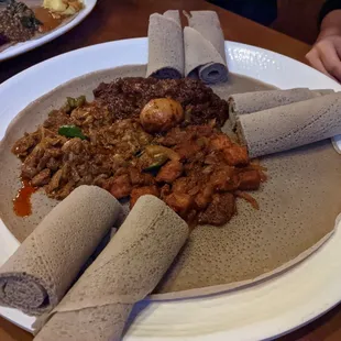 Sherwa Combo with Asa Gulash, Special Tibs, and Doro Wat