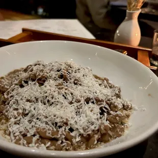 Gemelli al Ragu (duck leg &amp; pork shank ragu, red wine, saskatoon, ricotta salata)