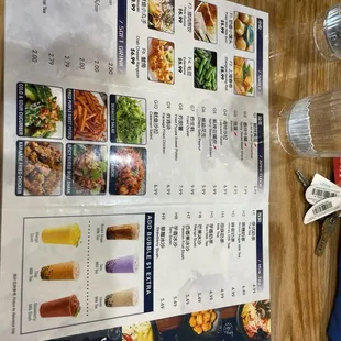 menu, sushi and sashimi