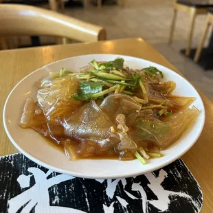 Spicy glass noodles with cilantro