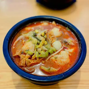 Spicy Sichuan Noodles with Lamb and Added Fish Slices