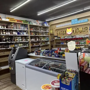 a variety of liquors in a store