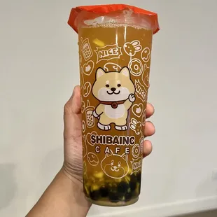 F5. Passion Fruit Mango Green Tea w/ brown sugar boba