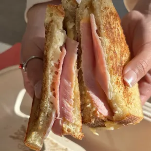 Had &amp; cheese grilled sandwich