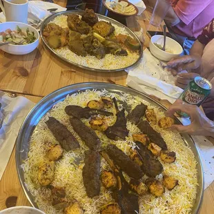 Family platter mixed grill and family platter lamb