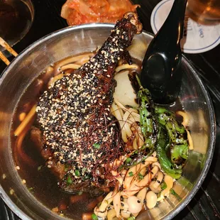 Duck udon noodles