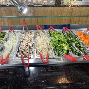 Hibachi ingredients bar.