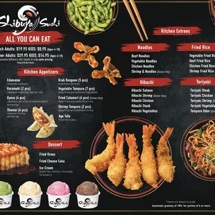 ramen and noodles, menu