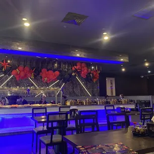 interior, sushi and sashimi