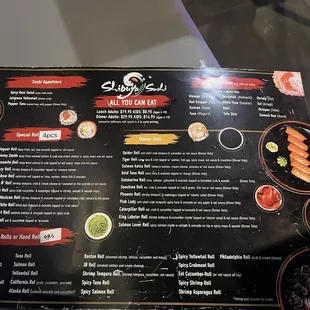 The menu