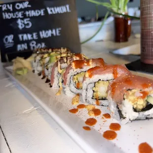 sashimi, sushi, sushi and sashimi, food
