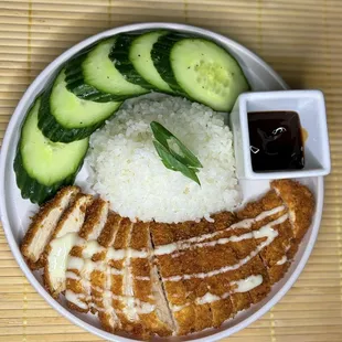 Chicken Katsu with a complimentary side of katsu sauce