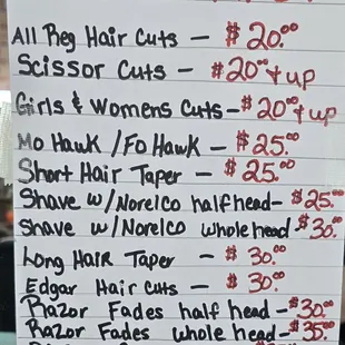 OUR PRICES   HAVE CHANGED   ..