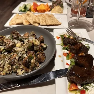 Brussels sprouts and filet tips