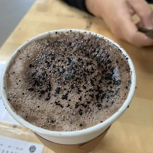 Toasted coconut almond mocha $4.75