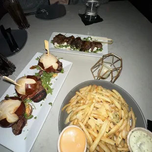 Truffle tries, filet sliders and filet tips