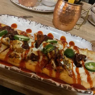 BBQ chicken flatbread