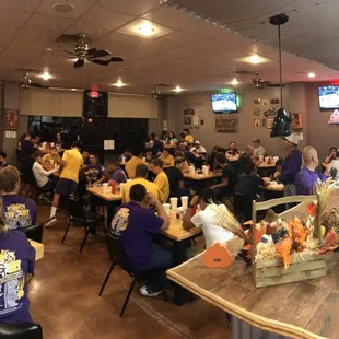 Skidmore Bobcats dining in after their football game! Congratulations on your big win!